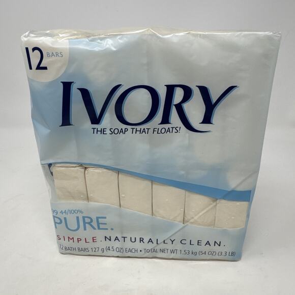 Ivory Soap Vintage 12 Bars 4.5 Oz Pack Bath Size Original Package Prop 2003 NOS